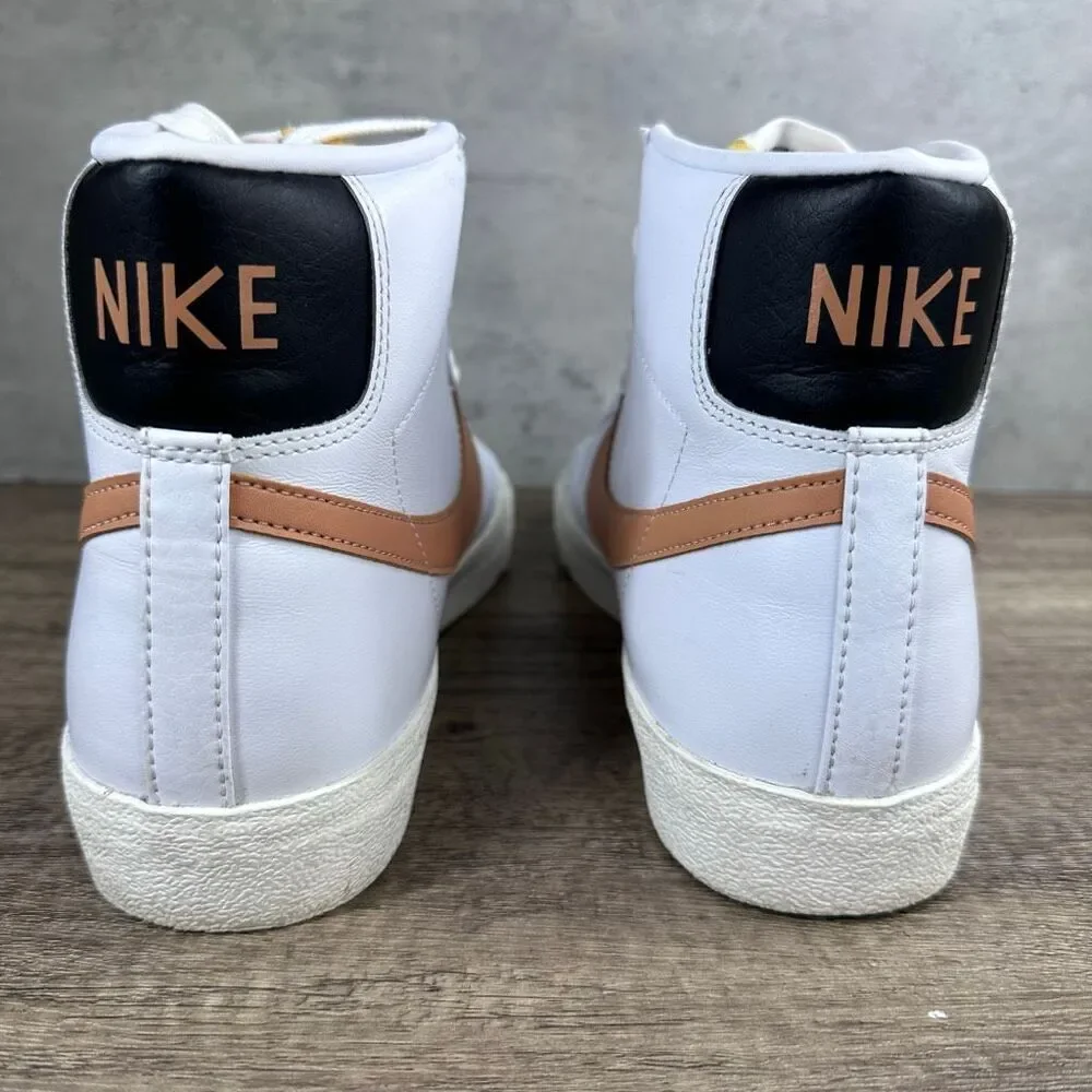 Nike~Men’s~Blazer Mid '77 Vintage Shoes “White/Amber Brown”‎ ~Size 10.5